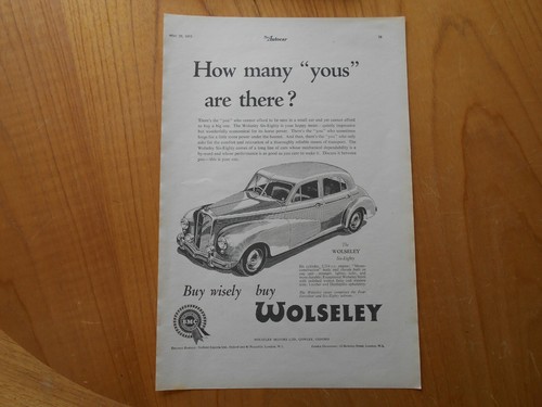 Vintage wolseley advert - vintage, --