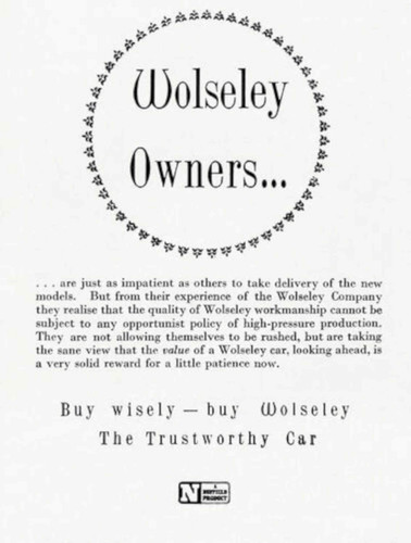 Wolseley motors vintage - wolseley,