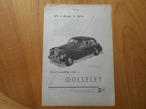 Vintage wolseley advert - vintage, --