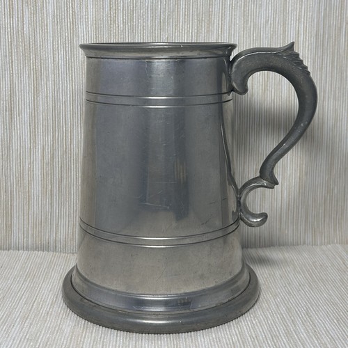 Vintage pewter tankard - pewter, glass