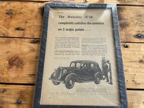 Vintage car advert framed - advert,