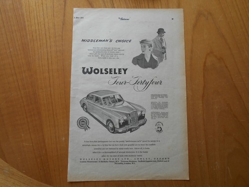 Vintage wolseley advert - vintage, --